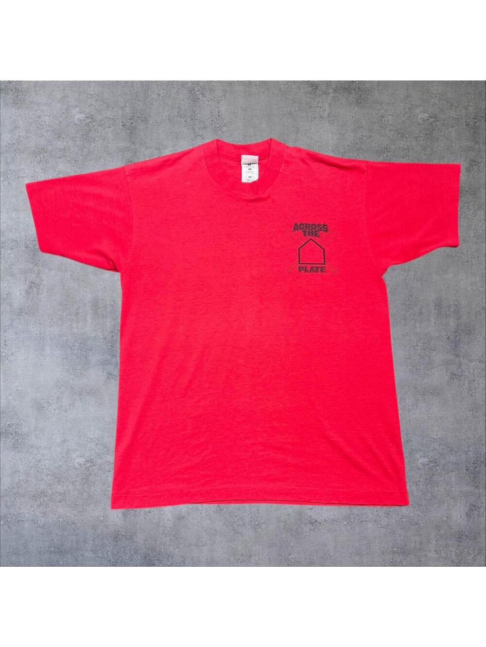 Vintage 90s Softball Across The Point Single Stitch Men’s Red Adult Tee Large